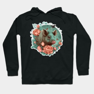 Water Colur Pig Hoodie